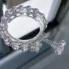 2025 Pulsera de Cuentas con Colgante de Mariposa Morado Claro Transfronteriza Estilo Hada Versátil Elegante Suave Joyería de Mano para Mujeres