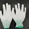 Guantes de Palma Recubiertos de PU Blanco Nylon Sumergido Taller Electrónico Antiestático Jardinería Protección Laboral Venta al por Mayor Palma Recubierta Antideslizante