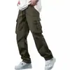 Macacão Masculino Novo de Verão 2024 da Amazon Estação Independente Europeia e Americana Comércio Exterior Cordão Múltiplos Bolsos Calças Casuais