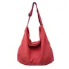 Estilo Perezoso Bolso de Lona Lavada para Mujer Bolso Cruzado de Gran Capacidad Bolso de Hombro Literario Juvenil Bolso Tote Simple Japonés y Coreano