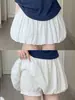 Pantalones Falda Flor Blanca Bud Mujer 2026 Nuevo Verano Falda Línea A Petite Anti-exposición Plisada Esponjosa Falda Corta