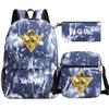 Kit novo de 3 peças de jogo de anime rei para Meninos Meninas crianças mochila escolar mochila de viagem Bolsa de Ombro Estojo