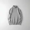 Suéter de Cuello Alto para Hombre Directo de Fábrica Personalizado Color Sólido Manga Larga Tejido de Punto Procesamiento de Muestras Ropa Interior Base de Negocios