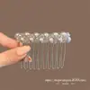 Peine para el Cabello Dongdaemun Estilo Coreano con Pedrería y Perlas para Mujer, Accesorio Elegante y Lujoso para Recoger el Cabello de la Frente