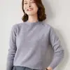 Suéter de Cachemir de Hilo Retorcido de Punto Grueso de Cuello Medio para Mujer Otoño e Invierno Nuevo Suéter Holgado Talla Grande Suéter de Lana de Punto para Abrigar