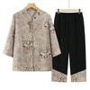 Camisas de Manga Curta de Verão para Pessoas de Meia-Idade e Idosos, Conjuntos para Avós, Mães de 70 Anos e Senhoras Idosas, Camisas com Gola Alta, Tops Estilo Chinês