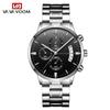 Reloj de cuarzo para hombre, de acero inoxidable, con calendario informal de negocios, resistente al agua, de acero inoxidable negro, reloj de fabricante, entrega de una pieza