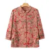 Ropa para Mujeres de Mediana Edad y Mayores, Camisa de Nuevo Estilo Primavera 2026 de la Abuela, Ropa Elegante Estampada para Mamá, Top para Señora Mayor