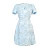 Vestido Bordado de Manga Curta com Ajuste na Cintura para Mulheres 2026 Novo Estilo de Verão Embelezado Emagrecedor Elegante Linha A Saia Curta 45310