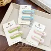 Pinza Cuadrada para el Cabello de Estilo Dulce Coreano con Color Bloqueado y Goteo de Aceite, Pinza Lateral Linda, Pinza para Flequillo, Pasador, Accesorio para el Cabello Lateral