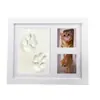 Bebé Cien Días de Edad Huella de Mano y Pie Hueco Marco de Fotos DIY Huella de Pata de Mascota Conmemorativa Almohadilla de Tinta para Mano y Pie de Bebé como recuerdo