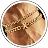Pulseira Cuban Twist de Aço Inoxidável com 26 Letras para Comércio Exterior Transfronteiriço, Joia Fashion e Ajustável