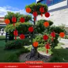 Decorações para a Alegria de se Mudar para uma Casa Nova, Plantas Verdes, Bonsai, Lanternas com o Caractere '', Enfeites Pendurados Festivos, Cerimônia de Inauguração de Casa Nova