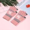 Guantes al por mayor del fabricante Opcionales Multicolores Pantalla Táctil Estampados Ciervo Dibujo Animado Otoño e Invierno Cálidos Acrílicos Guantes de Cinco Dedos