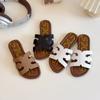Chinelo Infantil 2025 Verão Nova Moda Estilo Francês Sandálias de Menina Chinelos de Praia para Meninas