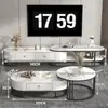 Mueble de TV de Pizarra de Lujo Ligero Mesa de Café Combinación Mesa de Café Moderna Simple para Apartamento Pequeño Gabinete de Piso para Sala de Estar Mueble de TV