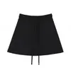 Conjunto de Saia Curta Feminina 305g Pesado 26s Algodão Penteado Duplo 100% Algodão Manga Curta Solta Estilo Comércio Exterior