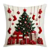 Nova fronha de pelúcia curta com estampa de boneco de neve de desenho animado para decoração de Natal, adequada para sofá, sala de estar e quarto, atacado
