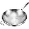 Wok de aço inoxidável titânio sem revestimento escala de peixe titânio martelado panela doméstica fundo plano um lote de gás de cozinha especial
