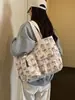 Bolsa Tote Huhu Macia com Laço Feminino Alça Larga Rosa Atmosfera Suave Estudante Universitário Compras Bolsa de Ombro Único