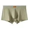 Huajielong Textura de Algodão Cor Sólida Roupa Íntima Masculina Atacado Cintura Média Masculina Tamanho Grande Respirável Boxer Brief Masculino Pode Fazer Dropshipping