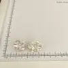 Pendientes de Resina Camelia Blanca Luna de Francia Super Hada Pendientes para Mujer Ins Elegante Retro Mismo Estilo de Series de TV Pendientes