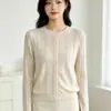 Cárdigan de punto intelectual para otoño e invierno, cuello redondo, textura vertical, de un solo botón, manga larga, corte ajustado, adecuado para ir al trabajo y para usar en capas, cárdigan pequeño para mujer