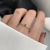 Anillo de Acero de Titanio con un Solo Diamante Verde Oscuro, Estilo Coreano, Simple y Exquisito, Diseño de Nicho para Mujer, Joyería de Alto Grado para Celebridades de Internet, Dedo Índice, Versátil