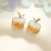 Populares Aretes de Color Degradado Apple Hielo Triturado Circonita Microincrustados para Mujer, Dulces, Frescos, Rejuvenecedores y Versátiles