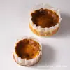 Cápsulas de papel para pastel vasco, no requieren doblado, papel de silicona para hornear de grado alimenticio desechable, papel de borde antiadherente y a prueba de aceite