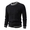 Suéter Masculino de Comércio Exterior 2026, Marca da Moda Tendência Gola Redonda Jacquard Personalizado Malha Casual para Homens