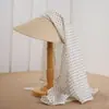 Chapéu de Sol de Verão Feminino, Novo Chapéu de Palha Respirável de Aba Larga, Lenço de Cabeça Chapéu Versátil de Moda para Exterior com Proteção Solar, Chapéu de Praia