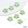 Cuentas sueltas de cerámica verde, cuentas redondas hechas a mano con forma de estrella de cinco puntas, material para pulsera DIY hecho a mano