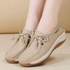 Sapatos Plataforma Casuais Confortáveis Antiderrapantes Femininos, Saltos Anabela, Sapatos que Aumentam a Altura, Sapatos Femininos Confortáveis Planos para Todas as Estações, Sapatos de Trabalho com Cadarço