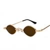 Jamie 3385 Personalidad Vanguardista Retro Ultra Pequeño Marco Metálico Ovalado Gafas de Sol Lente Plano Gafas de Moda