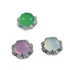 Anel de Calcedônia com Banhos de Prata, Incrustado com Pedra Fluorescente Branca Gelo de Alta Qualidade, Anel Feminino de Estilo Elegante, Pedra Preciosa de Ágata Branca, Fornecimento Atacado para Transmissão ao Vivo