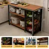 Estante de almacenamiento para cocina, cesta multifuncional para verduras, encimera de corte, estante de almacenamiento para microondas y utensilios de cocina, gabinete lateral, mesa multicapa