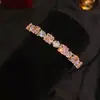 Pulsera Extraíble Geométrica Redonda de Rombos con Circonita Lujo Ligero Pulsera de Gama Alta Estilo Fresco Moda Pulsera para Viajes Diarios para Mujeres