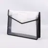 Bolsa de Arquivo Transparente A4 com Botão de Pressão Plástico Bolsa de Arquivo de Escritório com Botão Bolsa de Documentos Impermeável Bolsa de Arquivo de Grande Capacidade