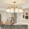 Candelabro de Dormitorio Estilo Antiguo Estilo Americano Retro Lámpara Principal de Sala de Estar Luz Lujo Ligero Atmosférico Moderno Comedor Lámpara de Flor Lirio de los Valles