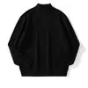 Suéter de Tricô Masculino Gola Alta Meia Listras Sólidas Camada Base Slim Fit Estilo Old Money Outono/Inverno Fábrica Transfronteiriça Atacado