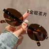 2025 Nuevo Estilo Estilo Old Money Retro Gafas de Sol Marrones para Mujer Gama Alta Anti-UV Gafas de Sol Ovaladas