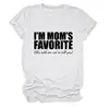 EU SOU o Favorito da Mamãe Amazon Wish Site Independente Moda Versátil Feminino Casual Gola Redonda Manga Curta Camiseta