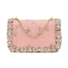 2024 Bolso Pequeño Portátil de Moda Transfronterizo Nuevo Bolso Cruzado Coreano de Encaje Bolso de Hombro con Cadena Bolso de Moda para Mujer
