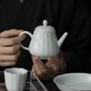 Tetera de cerámica con forma de calabaza Yingqing para preparar té, para la oficina, para una sola persona, pequeña tetera con orificio para filtro, juego de té Kung Fu sencillo para el hogar.