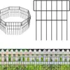 Valla Barrera para Animales Valla Decorativa de Jardín Panel de Alambre Metálico Antióxido Borde Adecuado para Perro y Conejo Postes de Suelo