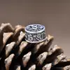 Yiluya Plata de ley S925 Accesorios de material para pulsera de cuentas DIY Cuentas de plata tailandesa Mantra de seis palabras Cuentas espaciadoras de diez mil palabras Cuentas planas