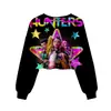 Patrón Transfronterizo Nuevo Grupo Cazador de Brujas K-Pop Sudadera Casual Corta para Chicas Estampado 3D Cuello Redondo Suministro
