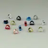 Anillo de acero inoxidable de alta calidad tapón para la oreja de doble corazón logo grabado tapón para la oreja anillo tapón electrochapado al vacío anillo tapón para la oreja en forma de corazón