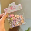Pinzas para el pelo de niños de colores dulces, estilo japonés y coreano, con flores de dibujos animados de colores, pinzas para flequillo lateral para niñas y pasadores para bebés, accesorios para el pelo